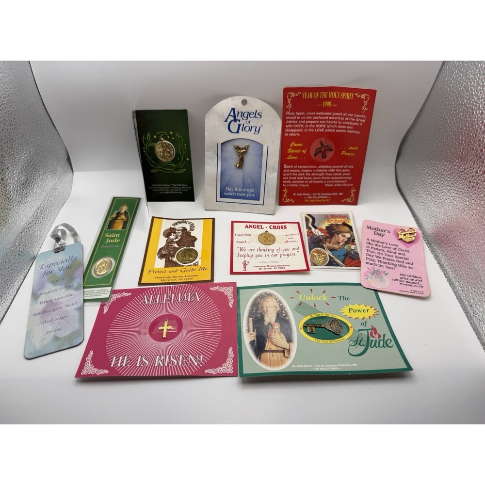 Lot Of Religious‎ Catholic Church Angel Cross Jesus Pins & Charms 1990s